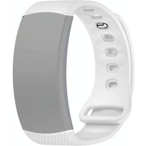 For Samsung Gear Fit2 Pro Silicone Replacement Strap Watchband  Size:L(White)