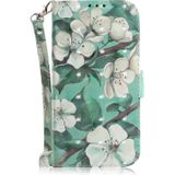 For Samsung Galaxy S21 FE 3D Colored Drawing Horizontal Flip Leather Case with Holder & Card Slots & Wallet & Lanyard(Watercolor Flower)