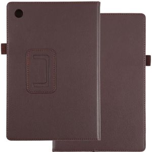 Voor Samsung Galaxy Tab A8 10.5 2021 Litchi Texture Solid Color Leather Tablet Case (Brown)