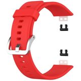 For Huawei Watch Fit Silicone Replacement Wrist Strap Watchband with Stainless Steel Buckle(Red)