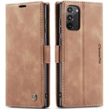 For Samsung Galaxy Note20 CaseMe Multifunctional Horizontal Flip Leather Case  with Card Slot & Holder & Wallet(Brown)