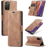 For Samsung Galaxy Note20 CaseMe Multifunctional Horizontal Flip Leather Case  with Card Slot & Holder & Wallet(Brown)