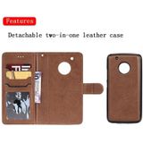 For Motorola Moto G5 Plus Solid Color Horizontal Flip Protective Case with Holder & Card Slots & Wallet & Photo Frame & Lanyard(Brown)