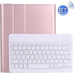 A11B Bluetooth 3.0 Ultra-thin ABS Detachable Bluetooth Keyboard Leather Case with Holder & Pen Slot for iPad Pro 11 inch 2021 (Rose Gold)