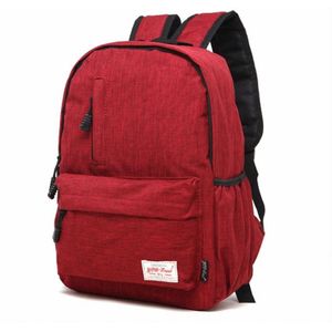 Universal Multi-Function Canvas Laptop Computer Shoulders Bag Leisurely Backpack Students Bag  Big Size: 42x29x13cm  For 15.6 inch and Below Macbook  Samsung  Lenovo  Sony  DELL Alienware  CHUWI  ASUS  HP(Red)