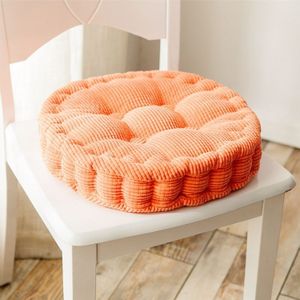 Thickened Round Computer Chair Cushion Floor Mat for Office Classroom Home  Size:43x43cm (Orange)