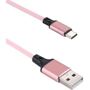 1m 2A Output USB to USB-C / Type-C Nylon Weave Style Data Sync Charging Cable  For Galaxy S8 & S8 + / LG G6 / Huawei P10 & P10 Plus / Xiaomi Mi 6 & Max 2 and other Smartphones(Pink)