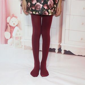 Spring Summer Autumn Solid Color Pantyhose Ballet Dance Tights for Kids(Wine Red)