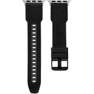 Voor Apple Watch 6 44 mm hybride gevlochten nylon siliconen horlogeband