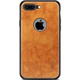 MOFI Shockproof PC+TPU+PU Leather Protective Back Case for iPhone 7 Plus(Light Brown)