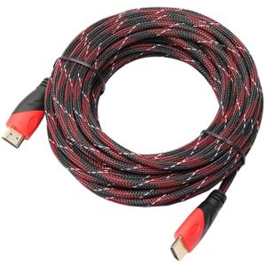 HDMI 19 Pin mannetje naar HDMI 19Pin mannetje kabel  1.3 Versie  Ondersteunt HD TV / Xbox 360 / PS3 etc  Lengte: 10 meter (Rood + Verguld)