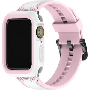 Two-color TPU Strap For Apple Watch Series 7 45mm / 6&SE&5&4 44mm / 3&2&1 42mm(Pink White)