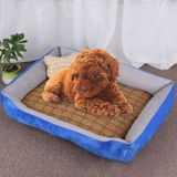 Dog Bone Pattern Big Soft Warm Kennel Pet Dog Cat Mat Blanket  with Rattan Mat Size: S  60×45×15cm (Light Grey)