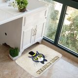 Door Mat Cat and Dog Pattern Flannel Rectangular Bathroom Carpet Living Room Bedroom Anti - skid Household Foot Pad Size:50*80cm