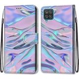 For Samsung Galaxy A12 / M12 Coloured Drawing Cross Texture Horizontal Flip PU Leather Case with Holder & Card Slots & Wallet & Lanyard(Fluorescent Water Texture)