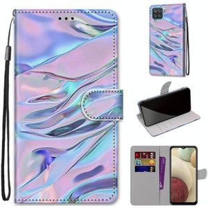 For Samsung Galaxy A12 / M12 Coloured Drawing Cross Texture Horizontal Flip PU Leather Case with Holder & Card Slots & Wallet & Lanyard(Fluorescent Water Texture)