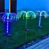 Zonne-fiber optische kwallen lamp gazon grond plug led lamp outdoor tuin decoratie lamp (kleurrijk licht)