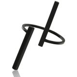 Creatieve eenvoudige geometrie opening vinger ringen persoonlijkheid sieraden (zwart)
