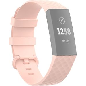 18mm Color Buckle TPU Wrist Strap Watch Band for Fitbit Charge 4 / Charge 3 / Charge 3 SE(Light Pink)