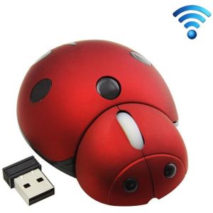 CM0184 3000 DPI 3-keys Mini Ladybug 2.4G Wireless Mouse Personalized Wireless Mouse(Red)