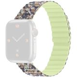 Magnetische camouflage siliconen vervangende riem watchband voor Apple Watch Series 7 & 6 & se  5 & 4 40mm/3 & 2 & 1 38mm (woestijn)