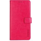 For Motorola Moto E 2020 idewei Crazy Horse Texture Horizontal Flip Leather Case with Holder & Card Slots & Wallet(Rose Red)