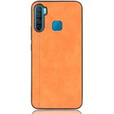 For Infinix S5 / S5 Lite/ X652 Shockproof Sewing Cow Pattern Skin PC + PU + TPU Case(Orange)