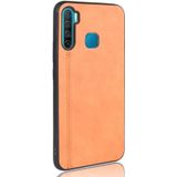 For Infinix S5 / S5 Lite/ X652 Shockproof Sewing Cow Pattern Skin PC + PU + TPU Case(Orange)