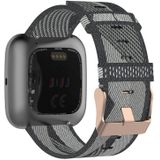 23mm Stripe Weave Nylon Wrist Strap Watch Band for Fitbit Versa 2  Fitbit Versa  Fitbit Versa Lite  Fitbit Blaze (Grey)