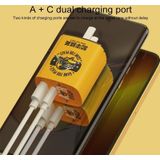 Rock T42 PD 20W USB + Typec / USB-C Dual Ports Fast Charging Travel Charger  US Plug (Oranje)