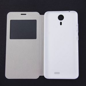 For Blackview BV2000S (S-MPH-7151) Horizontal Flip Leather Case with Call Display ID(White)