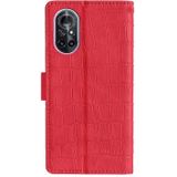 For Huawei nova 8 5G Skin Feel Crocodile Texture Magnetic Clasp Horizontal Flip PU Leather Case with Holder & Card Slots & Wallet(Red)