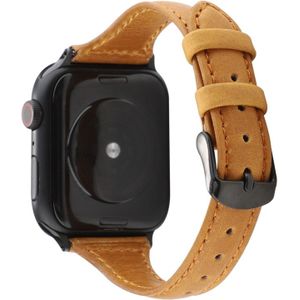 For Apple Watch Series 5 & 4 40mm / 3 & 2 & 1  38mm Crazy Horse Texture Genuine Leather Strap(Light Brown)