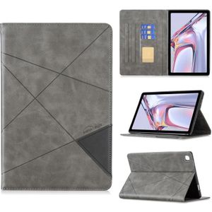 For Samsung Galaxy Tab A7 10.4 (2020) Rhombus Texture Horizontal Flip Magnetic Leather Case with Holder & Card Slots(Gray)