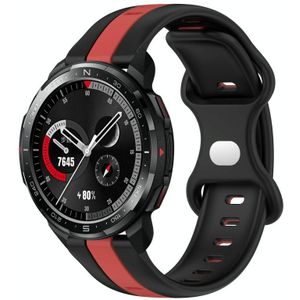 For Honor Watch GS Pro 20 mm vlindergesp tweekleurige siliconen horlogeband (zwart + rood)