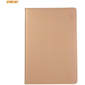ENKAY for Samsung Galaxy Tab S7 11.0 T870 / T875 ENK-8012 360 Degree Rotation Litchi Texture Horizontal Flip PU Leather Smart Case with Holder & Sleep / Wake-up(Gold)