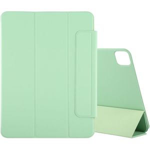 For iPad Pro 11 inch (2020) Horizontal Flip Ultra-thin Double-sided Clip Magnetic PU Leather Case With Three-folding Holder & Sleep / Wake-up Function(Light Green)