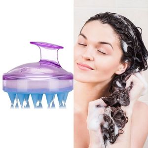 Silicone Head Scalp Massage Brush Hair Washing Scalp Cleanse Comb(Purple)