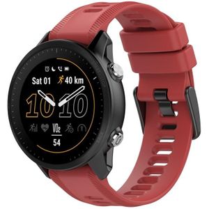 For Garmin Fenix 5 Plus 22mm Solid Color Silicone Watch Band(Red)