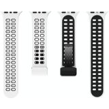 Magnetische vouwsluiting vierkante gaten siliconen horlogeband voor Apple Watch Series 8 & 7 41 mm / SE 2 & 6 & SE & 5 & 4 40 mm / 3 & 2 & 1 38 mm (wit zwart)