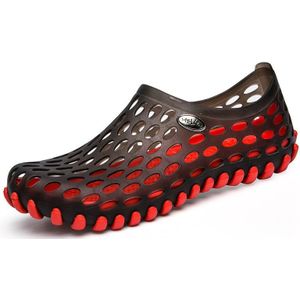 PVC + EVA Materiaal Wading Beach Schoenen Paar Ademende Slippers  Grootte: 45 (Zwart + Rood)