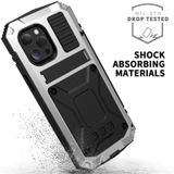 R-Gewoon schokbestendig waterdicht stofdicht metaal + siliconen beschermhoes met houder voor iPhone 13 mini