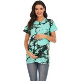 Zwangerschapsslijtage met gedrukte ronde hals T-shirt met korte mouwen (Kleur: Groen Maat: XXL)