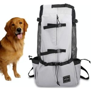 Ventilated And Breathable Washable Pet Portable Backpack  Size: M(Light Grey)