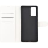 For Samsung Galaxy Note20 Litchi Texture Horizontal Flip Protective Case with Holder & Card Slots & Wallet(White)