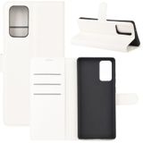 For Samsung Galaxy Note20 Litchi Texture Horizontal Flip Protective Case with Holder & Card Slots & Wallet(White)