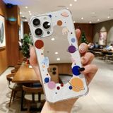 Voor iPhone 14 Pro Max Color Painted Mirror Phone Case (Planet)