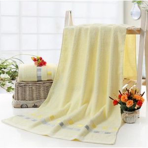 Cotton Plain Square Bath Towel Natural Environmental Protection Embroidered Bath Towel Household Towel(Off White)