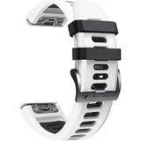 Voor Garmin Fenix 7x Solar 26mm Silicone Sports Two-Color Watch Band (White+Black)