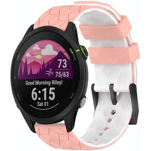 Voor Garmin Forerunner 255 Music 22 mm voetbalpatroon tweekleurige siliconen horlogeband (roze + wit)